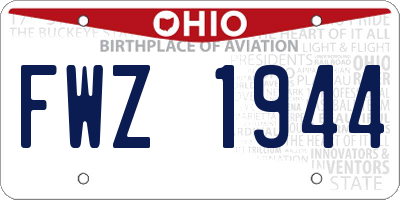 OH license plate FWZ1944