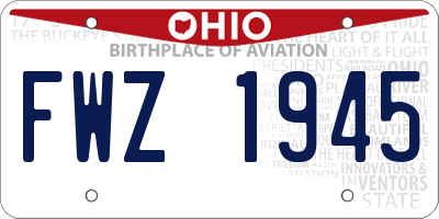 OH license plate FWZ1945