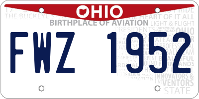 OH license plate FWZ1952