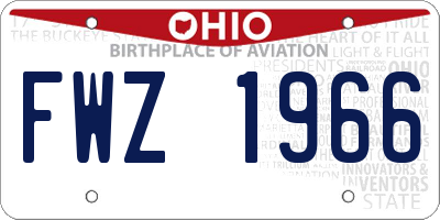 OH license plate FWZ1966