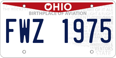 OH license plate FWZ1975