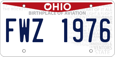 OH license plate FWZ1976