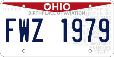 OH license plate FWZ1979