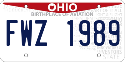 OH license plate FWZ1989