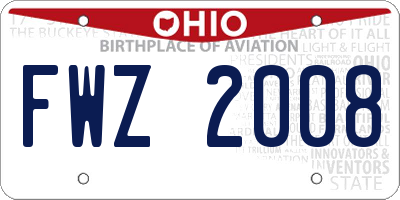 OH license plate FWZ2008