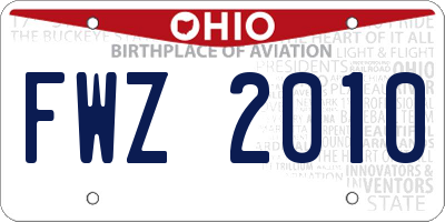 OH license plate FWZ2010