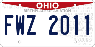 OH license plate FWZ2011