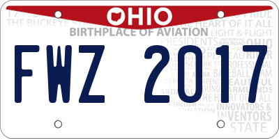 OH license plate FWZ2017