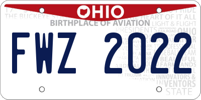 OH license plate FWZ2022