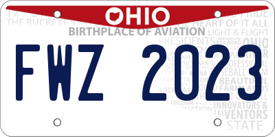 OH license plate FWZ2023