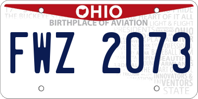 OH license plate FWZ2073