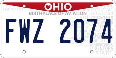 OH license plate FWZ2074