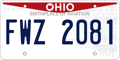 OH license plate FWZ2081