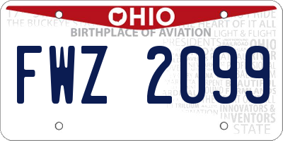 OH license plate FWZ2099