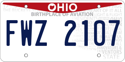 OH license plate FWZ2107