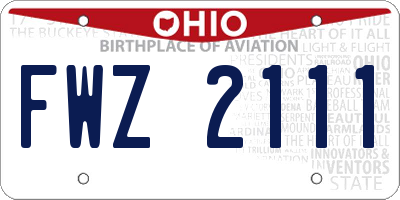 OH license plate FWZ2111
