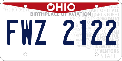 OH license plate FWZ2122