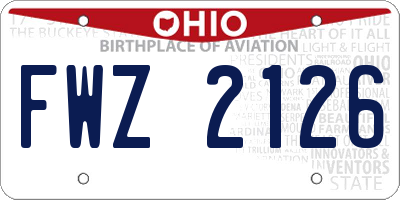 OH license plate FWZ2126