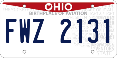 OH license plate FWZ2131