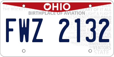 OH license plate FWZ2132