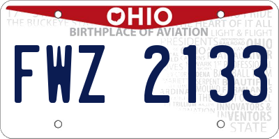 OH license plate FWZ2133