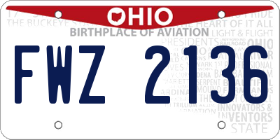 OH license plate FWZ2136