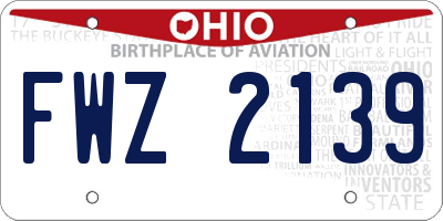 OH license plate FWZ2139