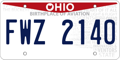 OH license plate FWZ2140