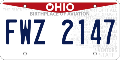 OH license plate FWZ2147