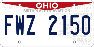 OH license plate FWZ2150