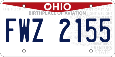 OH license plate FWZ2155