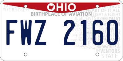 OH license plate FWZ2160