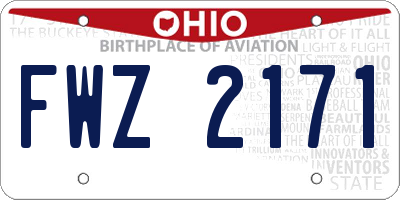 OH license plate FWZ2171