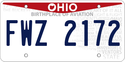 OH license plate FWZ2172