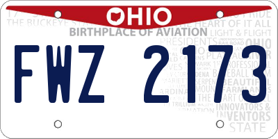 OH license plate FWZ2173