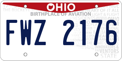 OH license plate FWZ2176