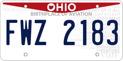 OH license plate FWZ2183