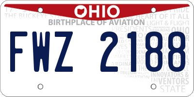 OH license plate FWZ2188