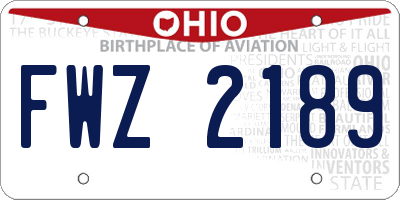 OH license plate FWZ2189
