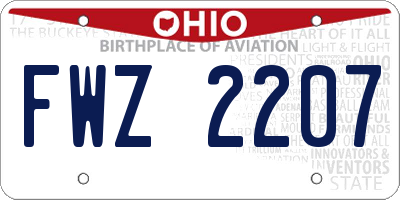 OH license plate FWZ2207