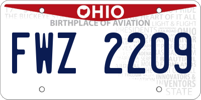 OH license plate FWZ2209
