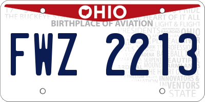 OH license plate FWZ2213