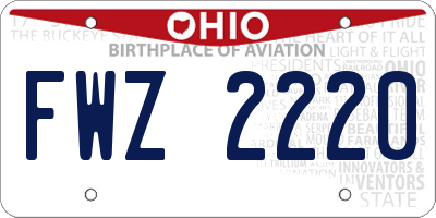 OH license plate FWZ2220
