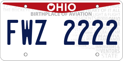 OH license plate FWZ2222