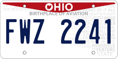 OH license plate FWZ2241