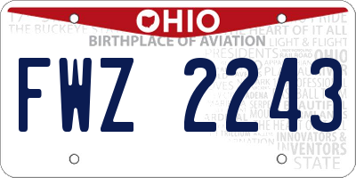 OH license plate FWZ2243
