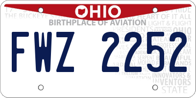 OH license plate FWZ2252