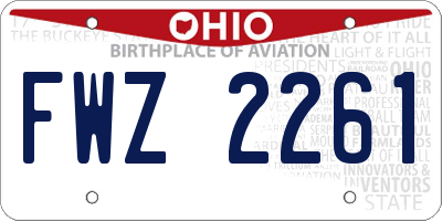 OH license plate FWZ2261
