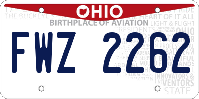 OH license plate FWZ2262