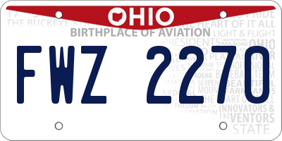 OH license plate FWZ2270